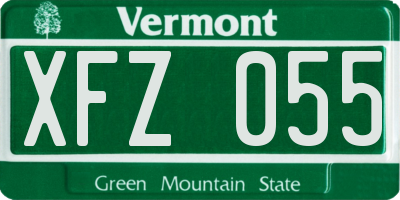 VT license plate XFZ055
