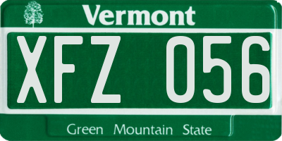 VT license plate XFZ056