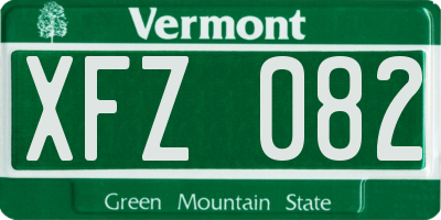 VT license plate XFZ082