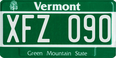 VT license plate XFZ090