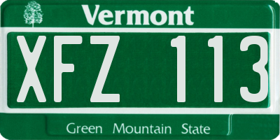 VT license plate XFZ113