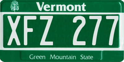 VT license plate XFZ277