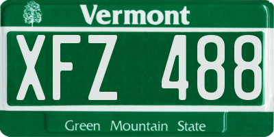 VT license plate XFZ488