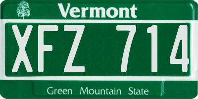 VT license plate XFZ714