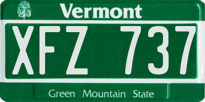 VT license plate XFZ737