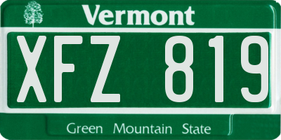 VT license plate XFZ819