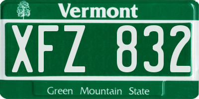 VT license plate XFZ832