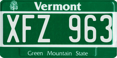 VT license plate XFZ963