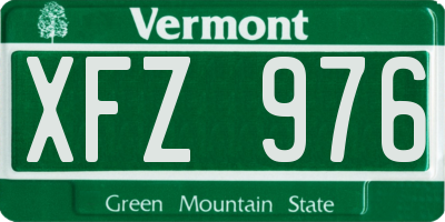 VT license plate XFZ976