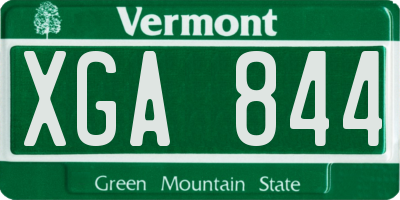 VT license plate XGA844