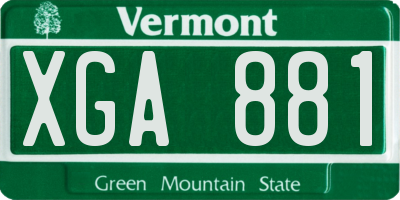 VT license plate XGA881