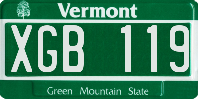 VT license plate XGB119