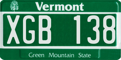 VT license plate XGB138