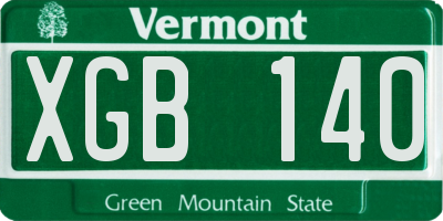 VT license plate XGB140