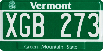 VT license plate XGB273