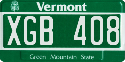 VT license plate XGB408