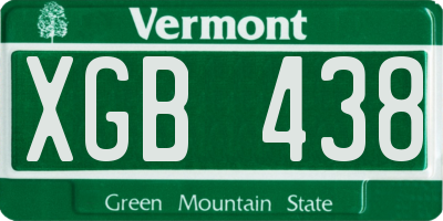 VT license plate XGB438
