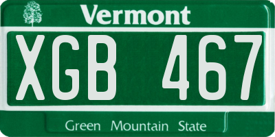 VT license plate XGB467