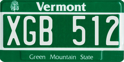 VT license plate XGB512