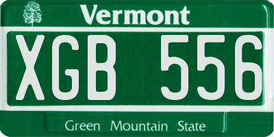VT license plate XGB556
