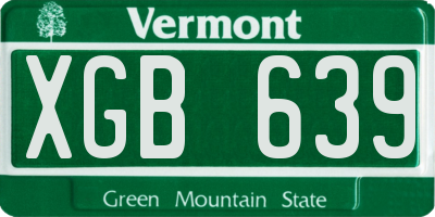 VT license plate XGB639