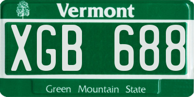 VT license plate XGB688