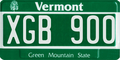 VT license plate XGB900