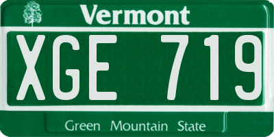 VT license plate XGE719