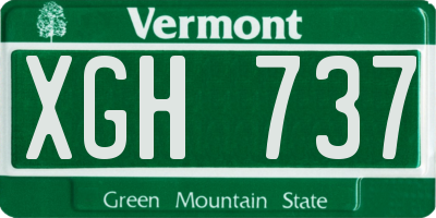 VT license plate XGH737