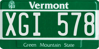VT license plate XGI578