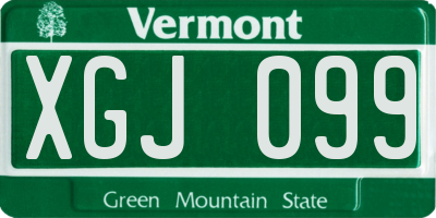 VT license plate XGJ099