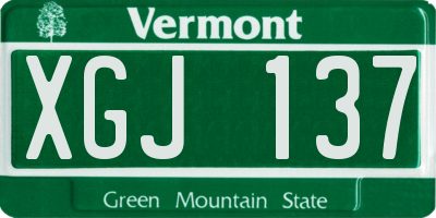 VT license plate XGJ137