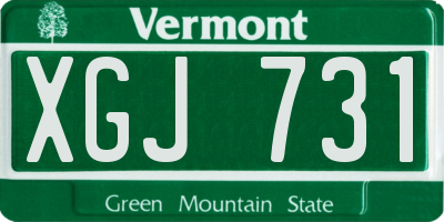 VT license plate XGJ731