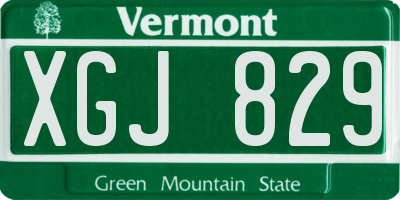 VT license plate XGJ829