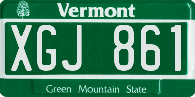 VT license plate XGJ861