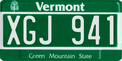 VT license plate XGJ941