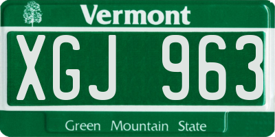 VT license plate XGJ963