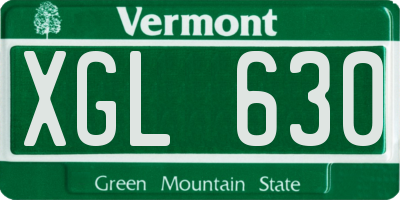 VT license plate XGL630