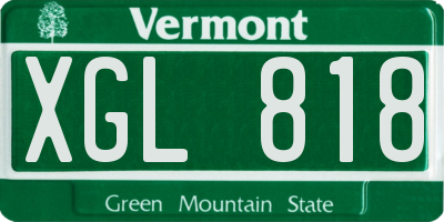 VT license plate XGL818