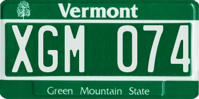 VT license plate XGM074