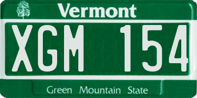 VT license plate XGM154
