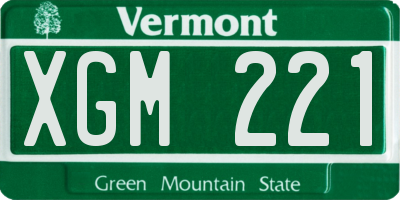 VT license plate XGM221