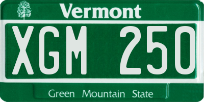 VT license plate XGM250