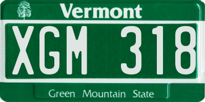 VT license plate XGM318