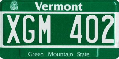 VT license plate XGM402