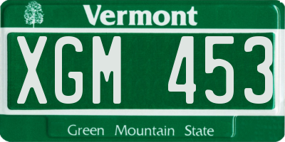 VT license plate XGM453