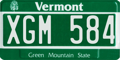 VT license plate XGM584