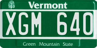 VT license plate XGM640