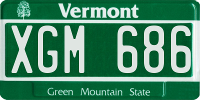 VT license plate XGM686