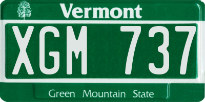 VT license plate XGM737